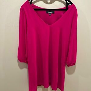 Fuchsia open sleeve dress
